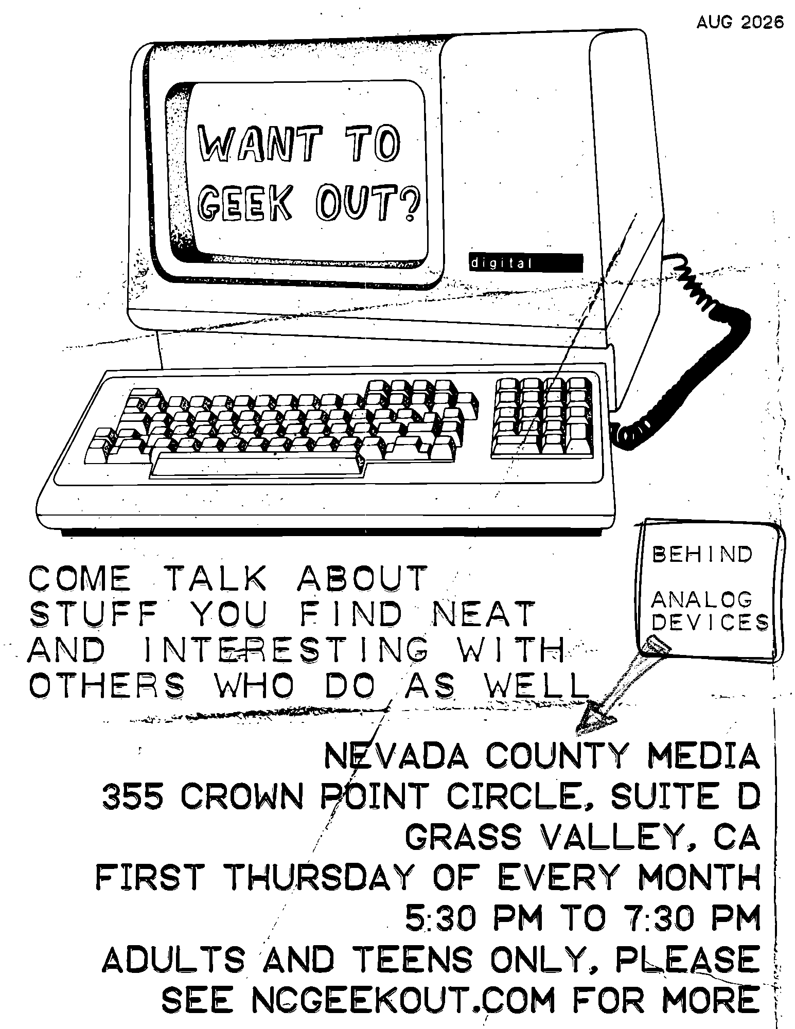 The Geekout flyer